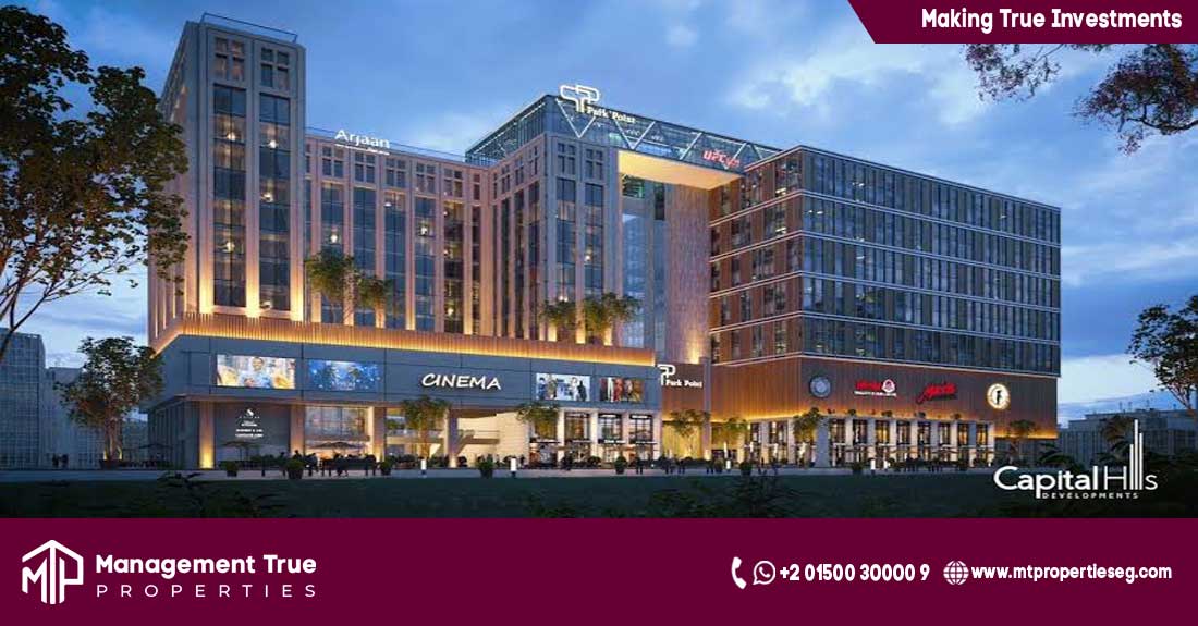 For sale in the New Capital in the Downtown district a commercial unit on the ground floor with an area of ​​83 square meters at the corner of Mega Mall Park Point